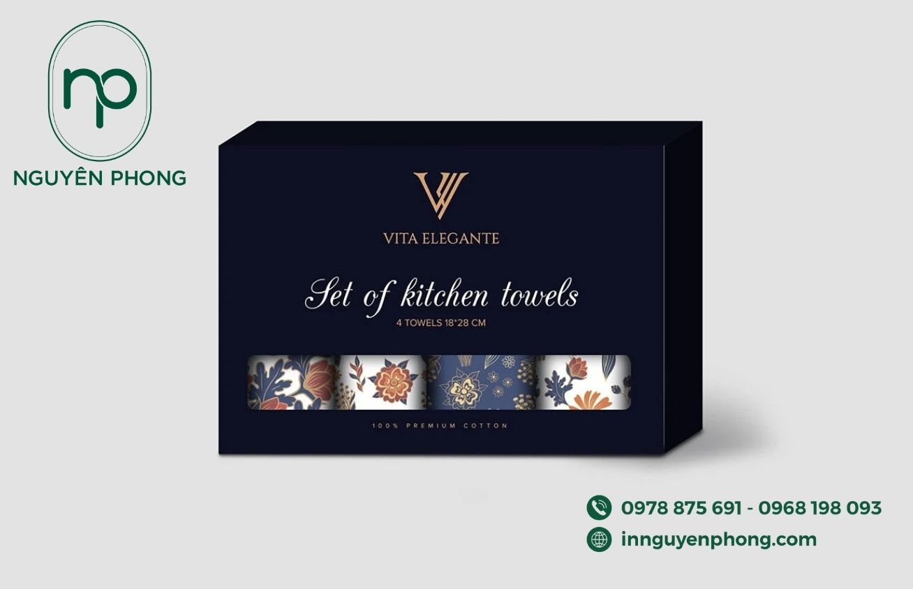 Mẫu hộp giấy đựng khăn tắm sang trọng 